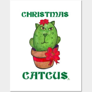 Christmas Catcus Holiday Cactus Cartoon Art Posters and Art